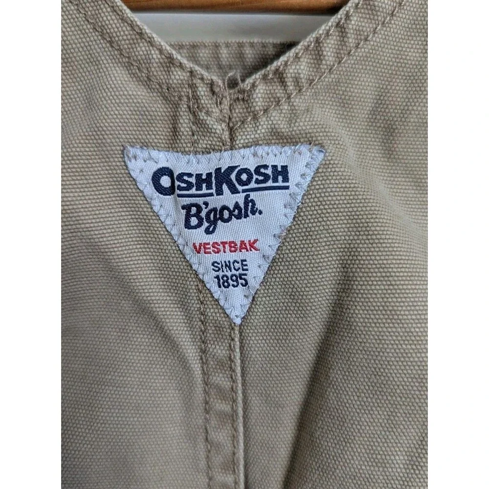 Oshkosh Bgosh Baby Boy Vestbak Overalls 9 Months Brown Tan Moose Outdoor Theme
